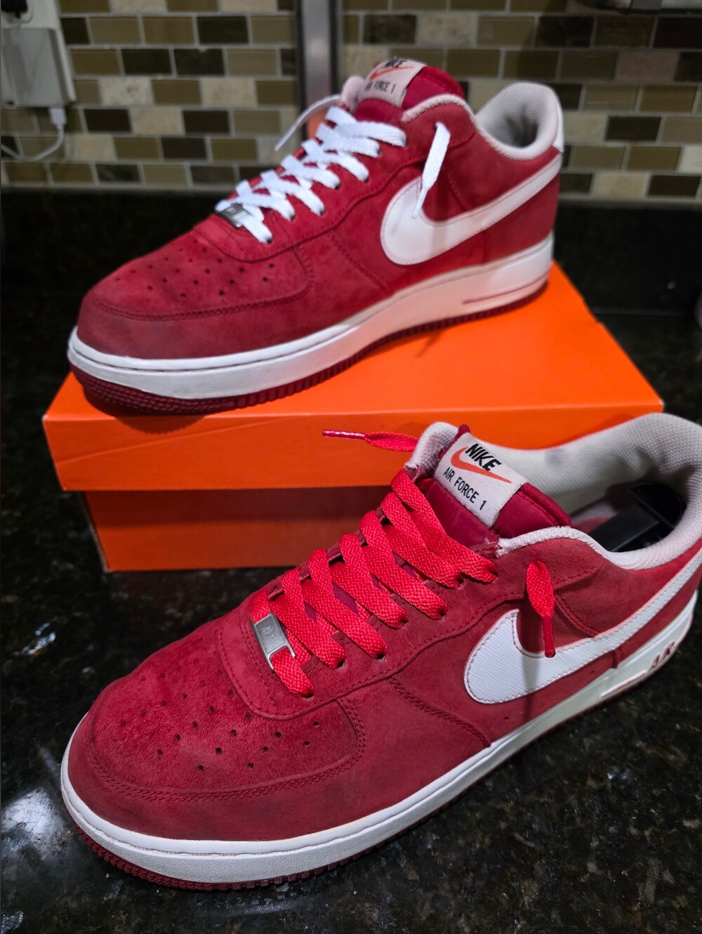 Nike Air Force 1 ♤ Gym Red / White ♤ SKU 488298-620 ♤ Mens 11 ♤ BEAUTIFUL - Picture 6 of 7
